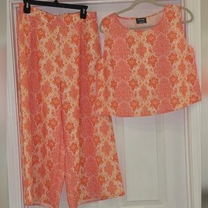 Masseys Floral Wide Leg Pants & Top Set